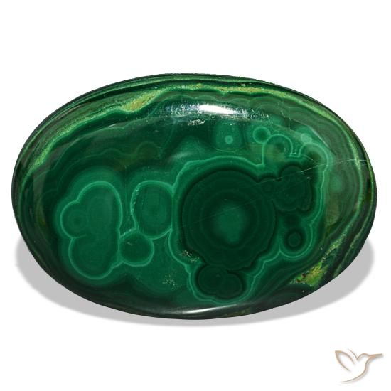 Malaquita verde natural de 39,63 ct, corte óvalo, opaco
