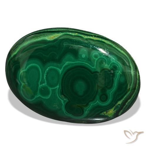 Malaquita verde natural de 39,63 ct, corte óvalo, opaco