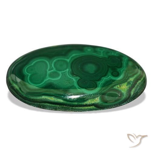 Malaquita verde natural de 39,63 ct, corte óvalo, opaco