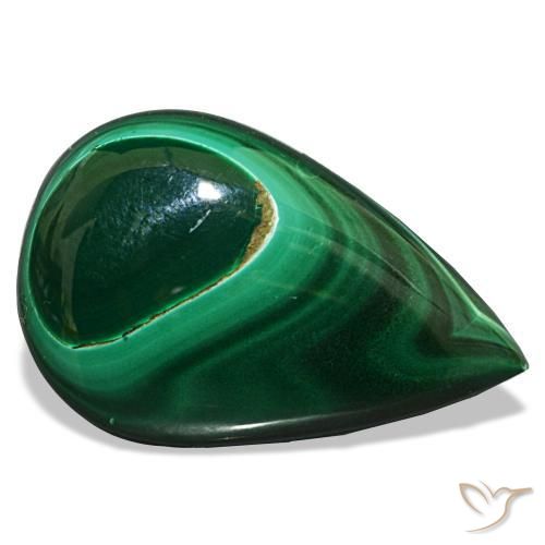 Malaquita verde natural de 24,28 ct, en forma de pera, opaco