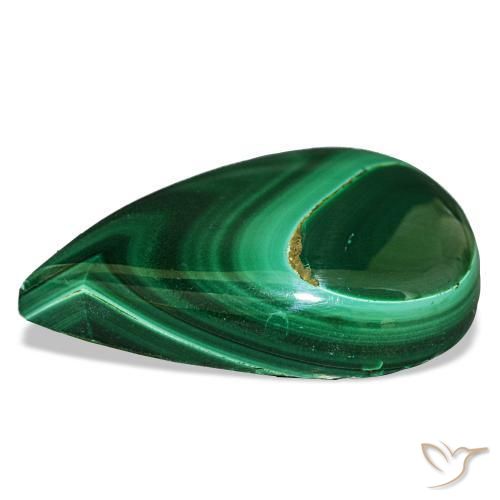 Malaquita verde natural de 24,28 ct, en forma de pera, opaco