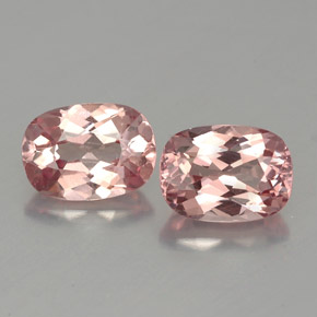 Gemas de granate malayo rosa natural de  ct, corte cojín, VVS-VS
