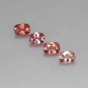 Gemas de granate malayo multicolor natural de  ct, corte cojín, VVS-VS