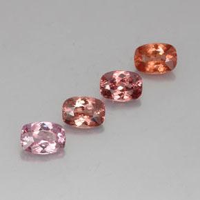 Gemas de granate malayo multicolor natural de 4,57 ct, corte cojín, VVS-VS