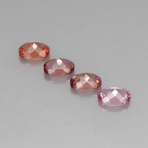 Gemas de granate malayo multicolor natural de 4,57 ct, corte cojín, VVS-VS