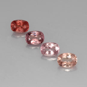 Gemas de granate malayo multicolor natural de  ct, corte cojín, VVS-VS