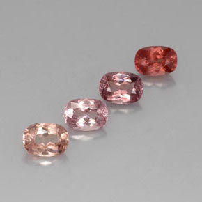 Gemas de granate malayo multicolor natural de  ct, corte cojín, VVS-VS