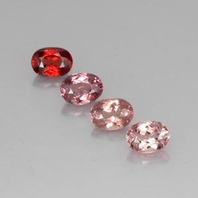 Gemas de granate malayo multicolor natural de 4,84 ct, corte óvalo, VVS-VS