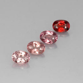 Gemas de granate malayo multicolor natural de 4,84 ct, corte óvalo, VVS-VS