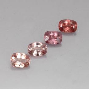 Gemas de granate malayo multicolor natural de 4,31 ct, corte cojín, VVS-VS