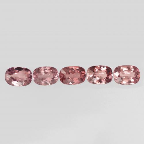5.43ctw Natural Rosado claro granate malayo, Forma Cojín, VVS-VS