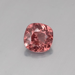 Granate malayo rosa natural de 1,36 ct, corte cojín, VS