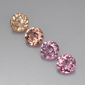 Gemas de granate malayo multicolor natural de 3,80 ct, corte redondo, VVS-VS