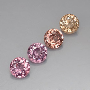 Gemas de granate malayo multicolor natural de 3,80 ct, corte redondo, VVS-VS