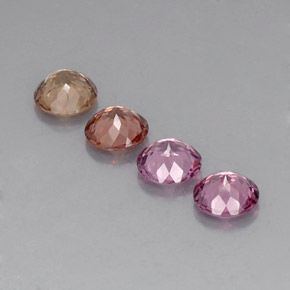 Gemas de granate malayo multicolor natural de 3,80 ct, corte redondo, VVS-VS