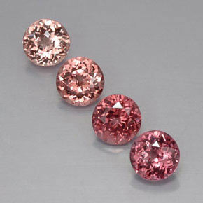 Gemas de granate malayo multicolor natural de  ct, corte redondo, VVS-VS