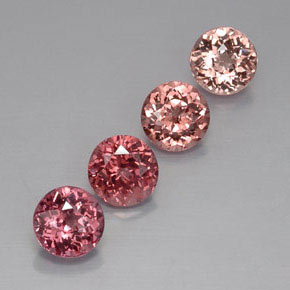 Gemas de granate malayo multicolor natural de  ct, corte redondo, VVS-VS