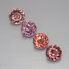 Gemas de granate malayo Multicolor natural de  ct, Corte Redondo, VVS-VS