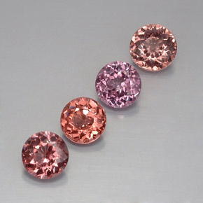 Gemas de granate malayo Multicolor natural de  ct, Corte Redondo, VVS-VS