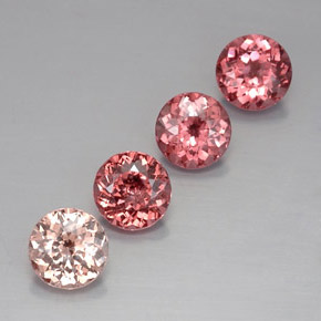 Gemas de granate malayo multicolor natural de 4,90 ct, corte redondo, VVS-VS