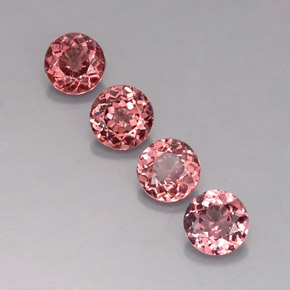 Gemas de granate malayo multicolor natural de 3,88 ct, corte redondo, VVS-VS