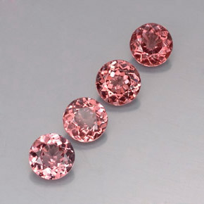 Gemas de granate malayo multicolor natural de 3,88 ct, corte redondo, VVS-VS