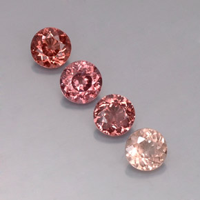 Gemas de granate malayo multicolor natural de 3,36 ct, corte redondo, VVS-VS