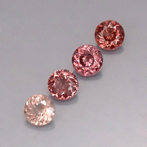 Gemas de granate malayo multicolor natural de 3,36 ct, corte redondo, VVS-VS