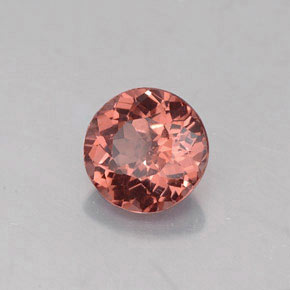 granate malayo Naranja rosado natural de 1.34 ct, Corte Redondo, VVS-VS