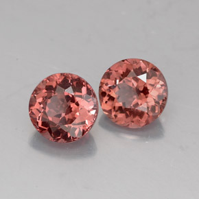 Gemas de granate malayo naranja natural de  ct, corte redondo, VVS-VS