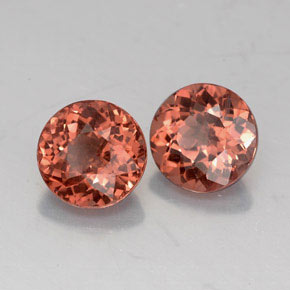 Gemas de granate malayo naranja natural de  ct, corte redondo, VVS-VS