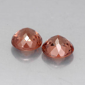 Gemas de granate malayo naranja natural de  ct, corte redondo, VVS-VS