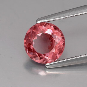 Granate malayo rosa natural de 1,31 ct, corte redondo, VS
