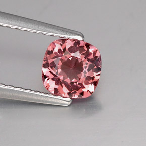 Granate malayo rosa natural de 0,94 ct, corte cojín, VS