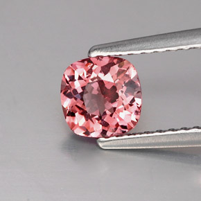 Granate malayo rosa natural de 0,94 ct, corte cojín, VS