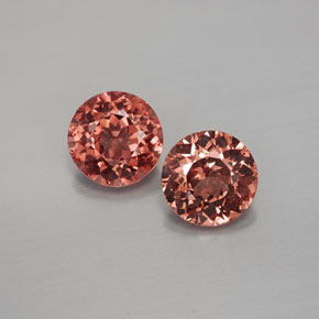 Gemas de granate malayo naranja natural de  ct, corte redondo, VVS-VS