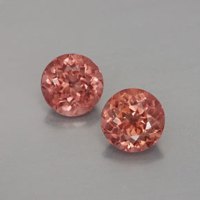 Gemas de granate malayo naranja natural de  ct, corte redondo, VVS-VS