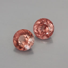 Gemas de granate malayo naranja natural de  ct, corte redondo, VVS-VS