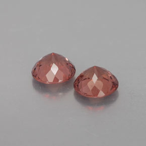 Gemas de granate malayo naranja natural de  ct, corte redondo, VVS-VS