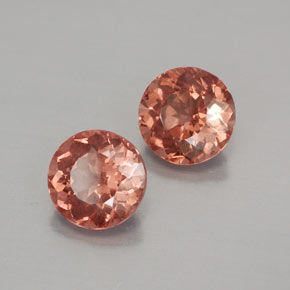 Gemas de granate malayo naranja natural de  ct, corte redondo, VVS-VS