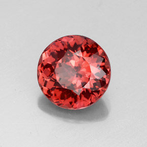granate malayo Cuarzo Rosa natural de 3.09 ct, Corte Redondo, VVS-VS