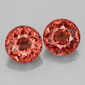 Gemas de granate malayo rosa natural de  ct, corte redondo, VS