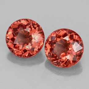 Gemas de granate malayo rosa natural de  ct, corte redondo, VS