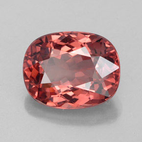 Granate malayo rosa natural de 3,66 ct, corte cojín, VVS-VS