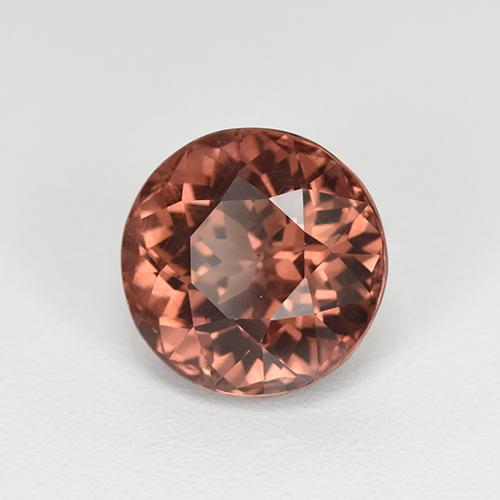 granate malayo Cuarzo Rosa natural de 3.26 ct, Corte Redondo, VS