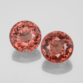 Gemas de granate malayo rosa natural de  ct, corte redondo, VS