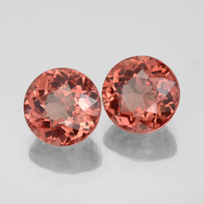 Gemas de granate malayo rosa natural de  ct, corte redondo, VS