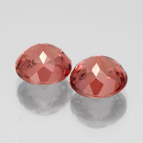 Gemas de granate malayo rosa natural de  ct, corte redondo, VS