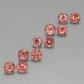 Gemas de granate malayo naranja natural de 6,08 ct, corte redondo, VS