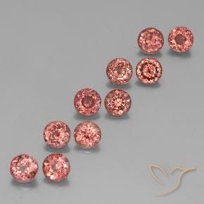 Gemas de granate malayo Rosado medio natural de 6.99 ct, Redondo, VS